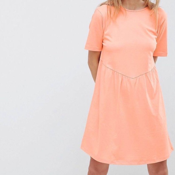 ASOS Dresses & Skirts - ASOS Smock Dress With Diamond Open Back Orange 12 NWT